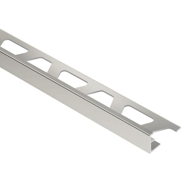 Schluter Schiene Polished Nickel Anodized Aluminum 1/2 in. x 8 ft. 2-1/2  in. Metal Tile Edging Trim A125ATG - The Home Depot