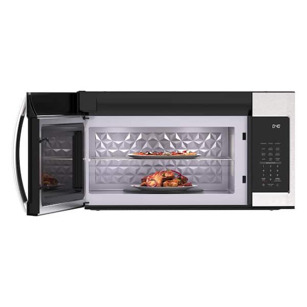 Koolmore 1.9 Cu. Ft. Stainless Steel Over the Range Microwave Oven with Oven Lamp and 300CFM Recirculation Vent Hood Function,