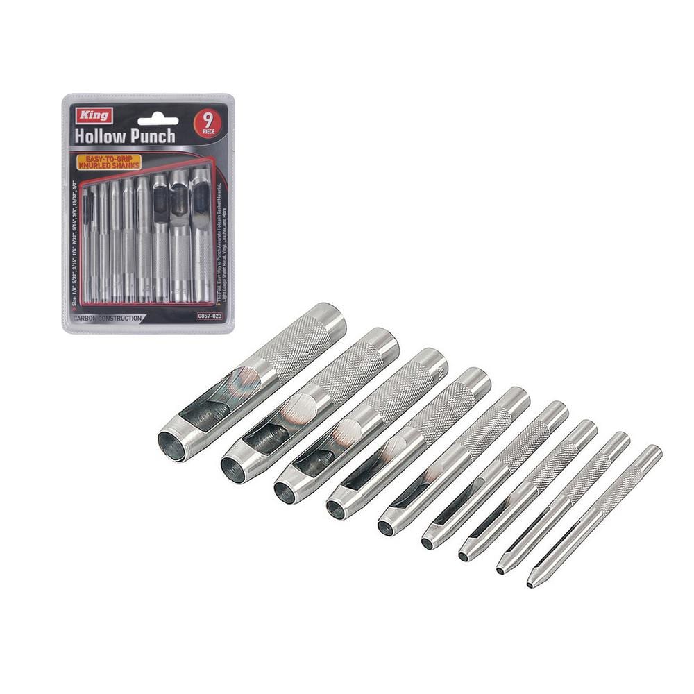 12 Piece Hollow Punch Set Pouch in Imperial Sizes for Creating Holes in All  Kinds of Leather Works and Belts Vinyl Gasket Material & More 