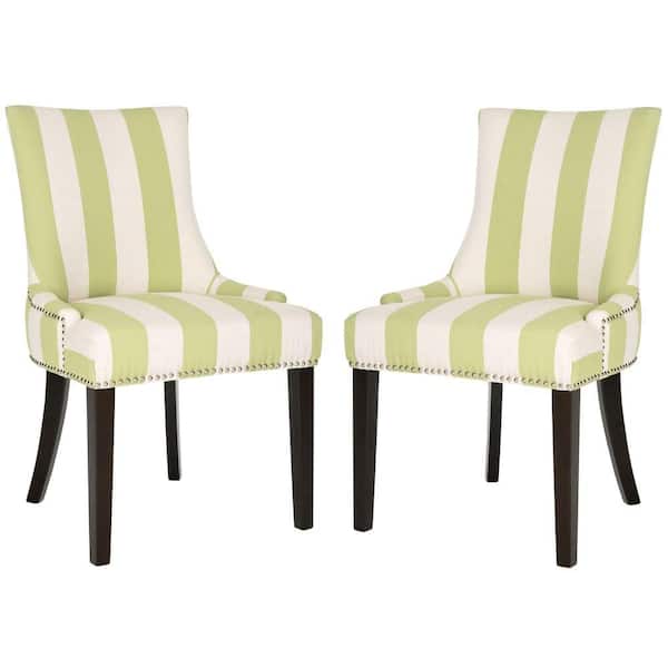 SAFAVIEH Lester Green/Off-White Dining Chair (Set of 2)