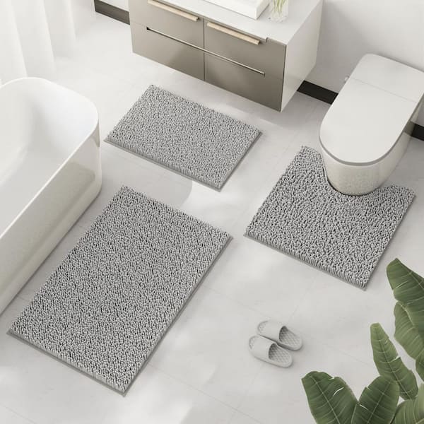 Rugs Villa Extra Large Shaggy Non Slip Bath Mat Water Absorbent Toilet Rug