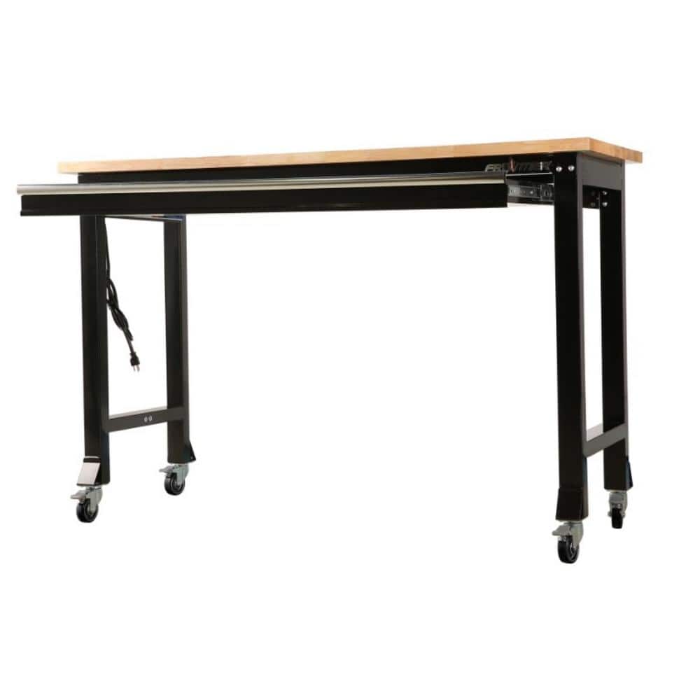 Frontier 5 ft. Workbench with Rubber Wood Top, Single Drawer and Casters  WB602201 - The Home Depot