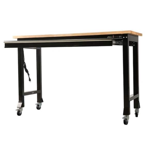 BLACK+DECKER 29-in L x 33.07-in H Black Wood Adjustable Height Portable Work  Bench in the Work Benches & Tops department at
