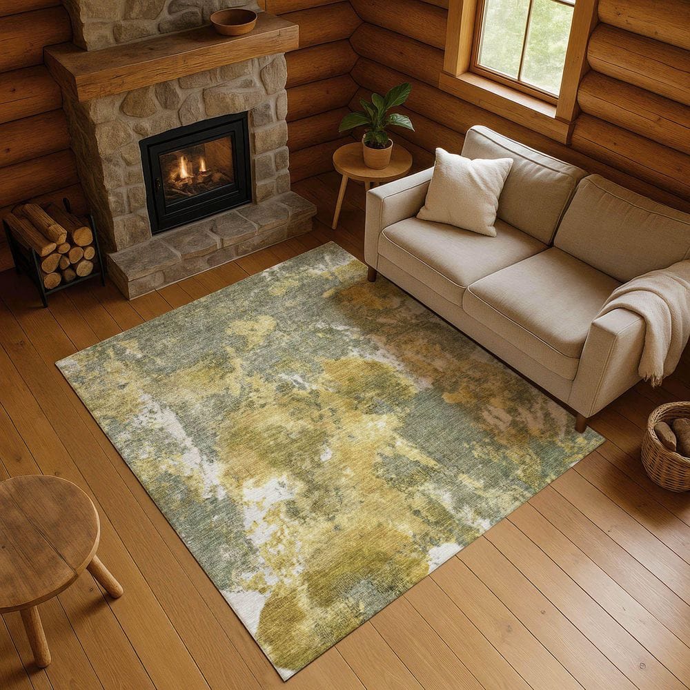 Mayfield Premium Machine Washable Abstract AMF1756 Taupe 8 ft. x 10 ft. Area Rug price history on PriceWatchPro