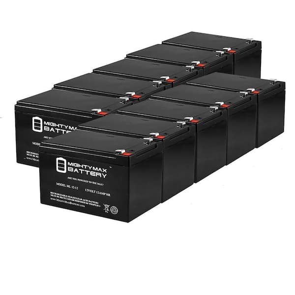 MIGHTY MAX BATTERY 12V 12A F2 Battery Replaces Yuasa NP12-12 NP 12-12 .25 terminal - 10 Pack