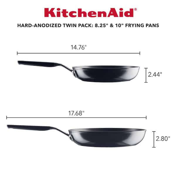  KitchenAid Nonstick Frying Pans/Skillet Set, 2 Piece, Brushed  Stainless Steel: Home & Kitchen