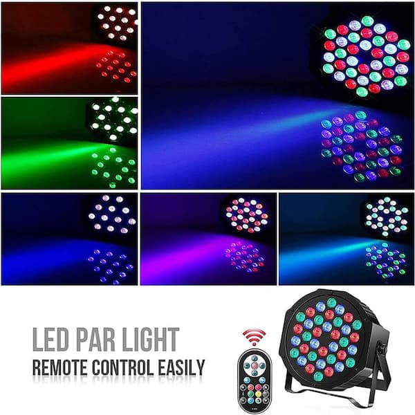 RGB 36 LED Par Lights DJ Stage Light Corded with Sound Activated