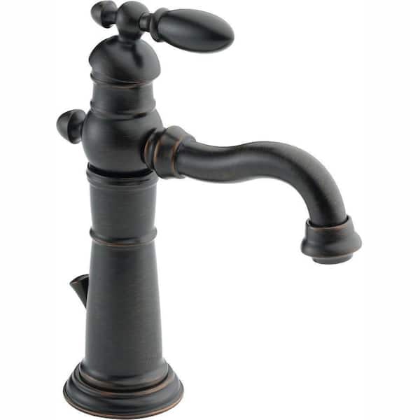 Delta Victorian Single Hole Single-Handle Bathroom Faucet with Metal Drain Assembly in Venetian Bronze
