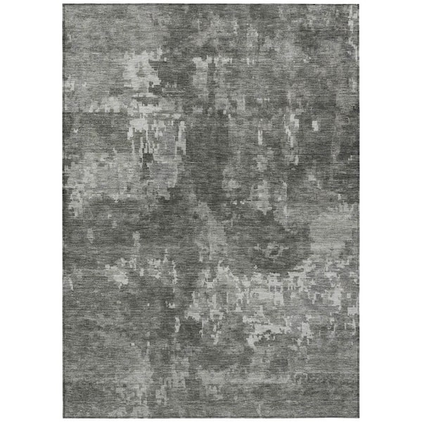 Chantille Machine Washable Indoor/Outdoor Abstract ACN2361 Pewter 9 ft. x 12 ft. Area Rug