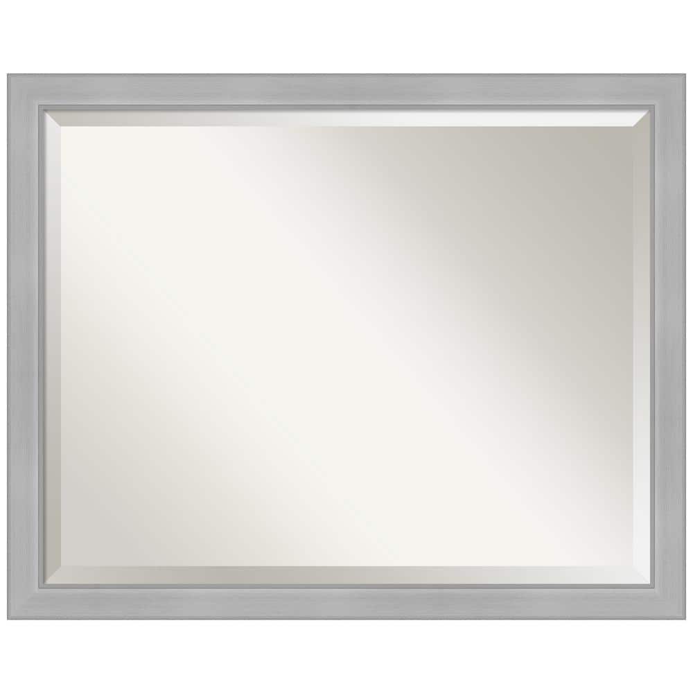 Elegant Vista Brushed Nickel 31"x25" Bathroom Vanity Wall Mirror