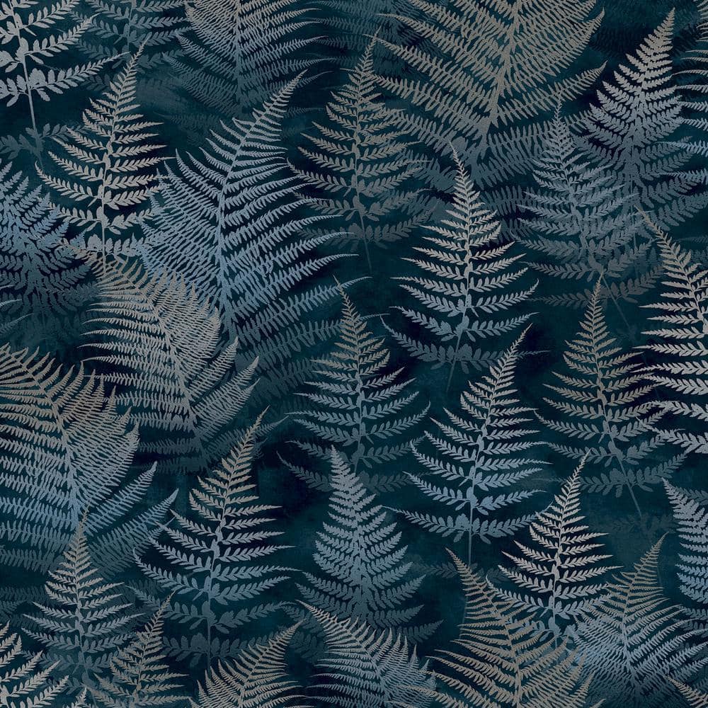 Clarissa Hulse Woodland Fern French Navy Blue Removable Wallpaper Sample