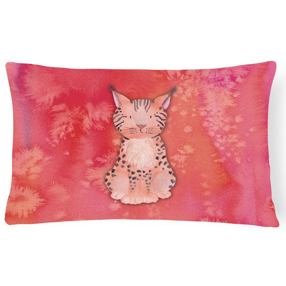 12 in. x 16 in. Multi-Color Outdoor Lumbar Throw Pillow Lynx Watercolor price history on PriceWatchPro