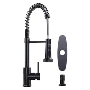 Single Handle Pull Down Sprayer Kitchen Faucet with 3-Modes Advanced Spray and Soap Dispenser in Oil Rubbed Bronze