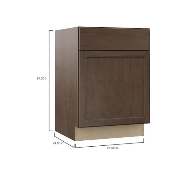 Hampton Bay Shaker 24 in. W x 24 in. D x 34.5 in. H Assembled Base Kitchen  Cabinet in Satin White with Ball-Bearing Drawer Glides KB24-SSW - The Home  Depot