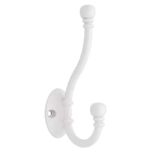 5-1/5 in. White Ball End Coat Hook