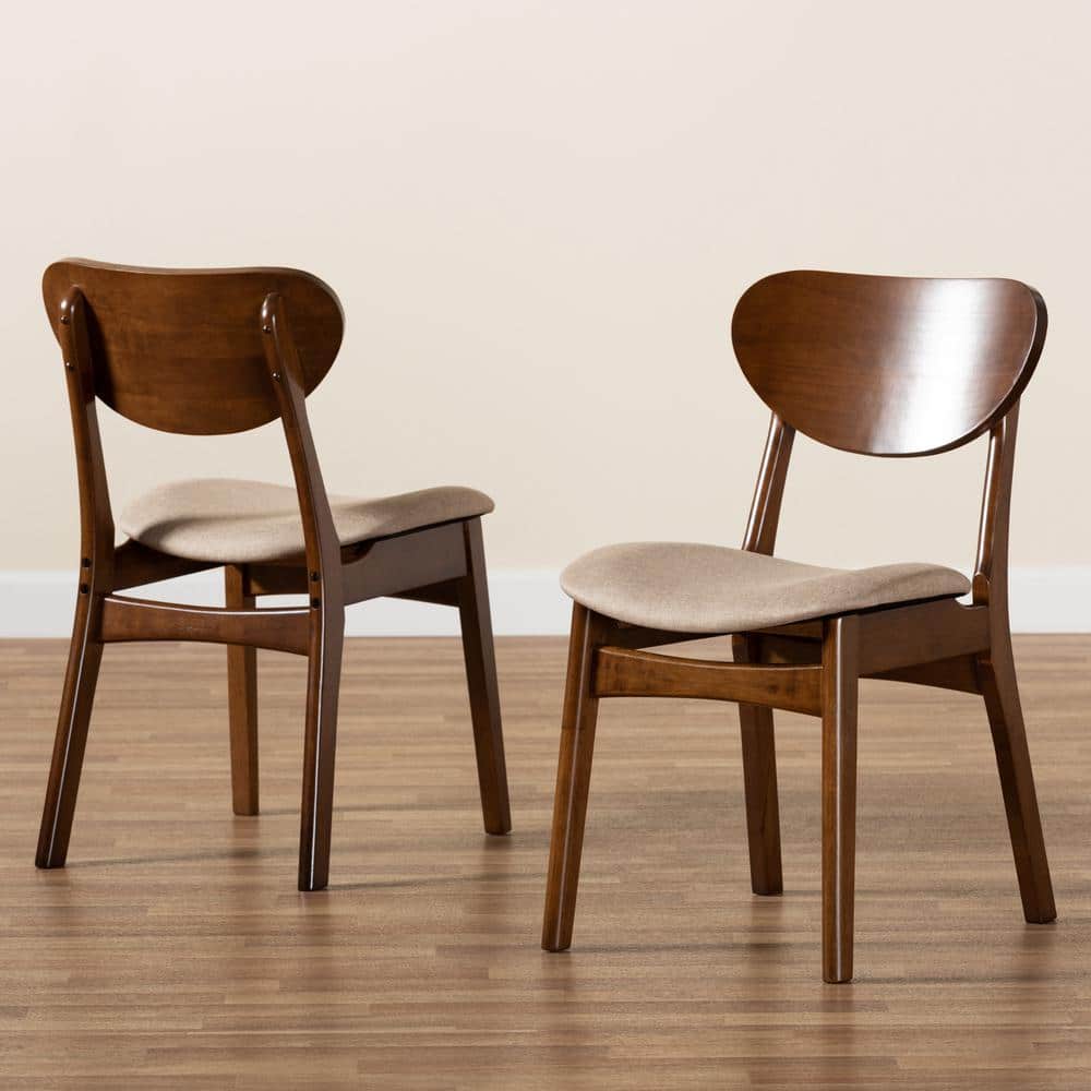 Sand Fabric and Wood High Back Arm Chair with Cane Detailing