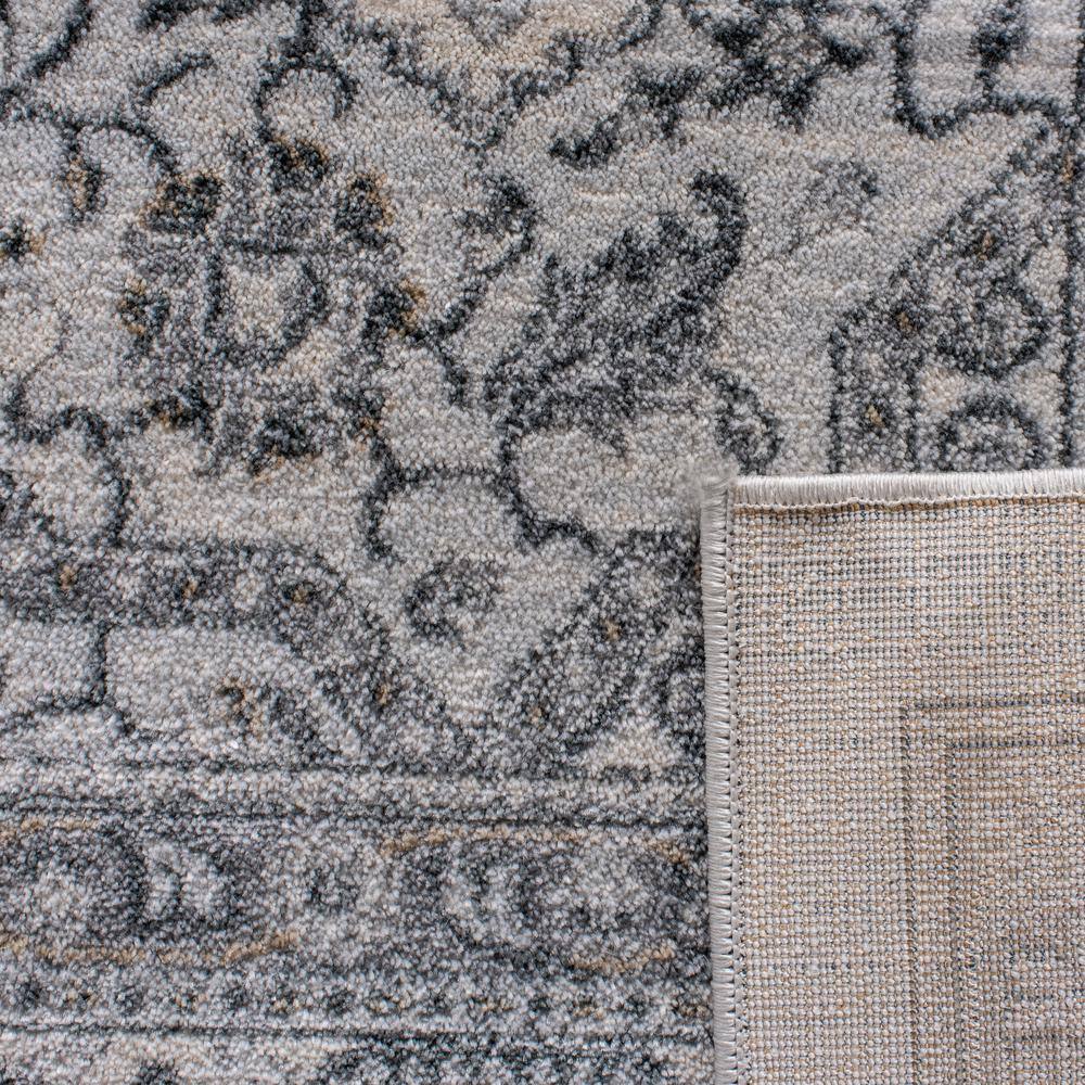 Elegant Isabella 36"x60" Gray and Cream Synthetic Area Rug