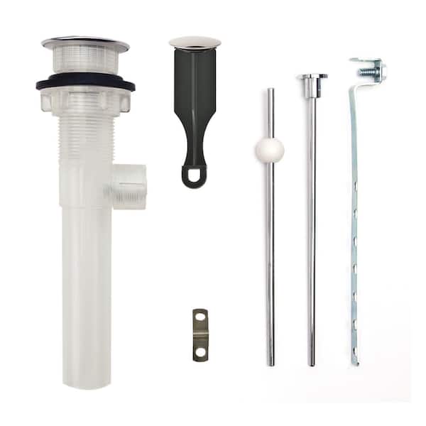 Bathroom Pop-Up Drain with Ball Rod, Transparent ABS Body w/ Overflow, 1.6-2" Sink Hole, Chrome