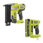 ONE+ 18V 18-Gauge Cordless AirStrike Brad Nailer with Cordless Compression Drive 3/8 in. Crown Stapler (Tools Only)