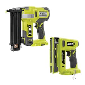 ONE+ 18V 18-Gauge Cordless AirStrike Brad Nailer with Cordless Compression Drive 3/8 in. Crown Stapler (Tools Only)