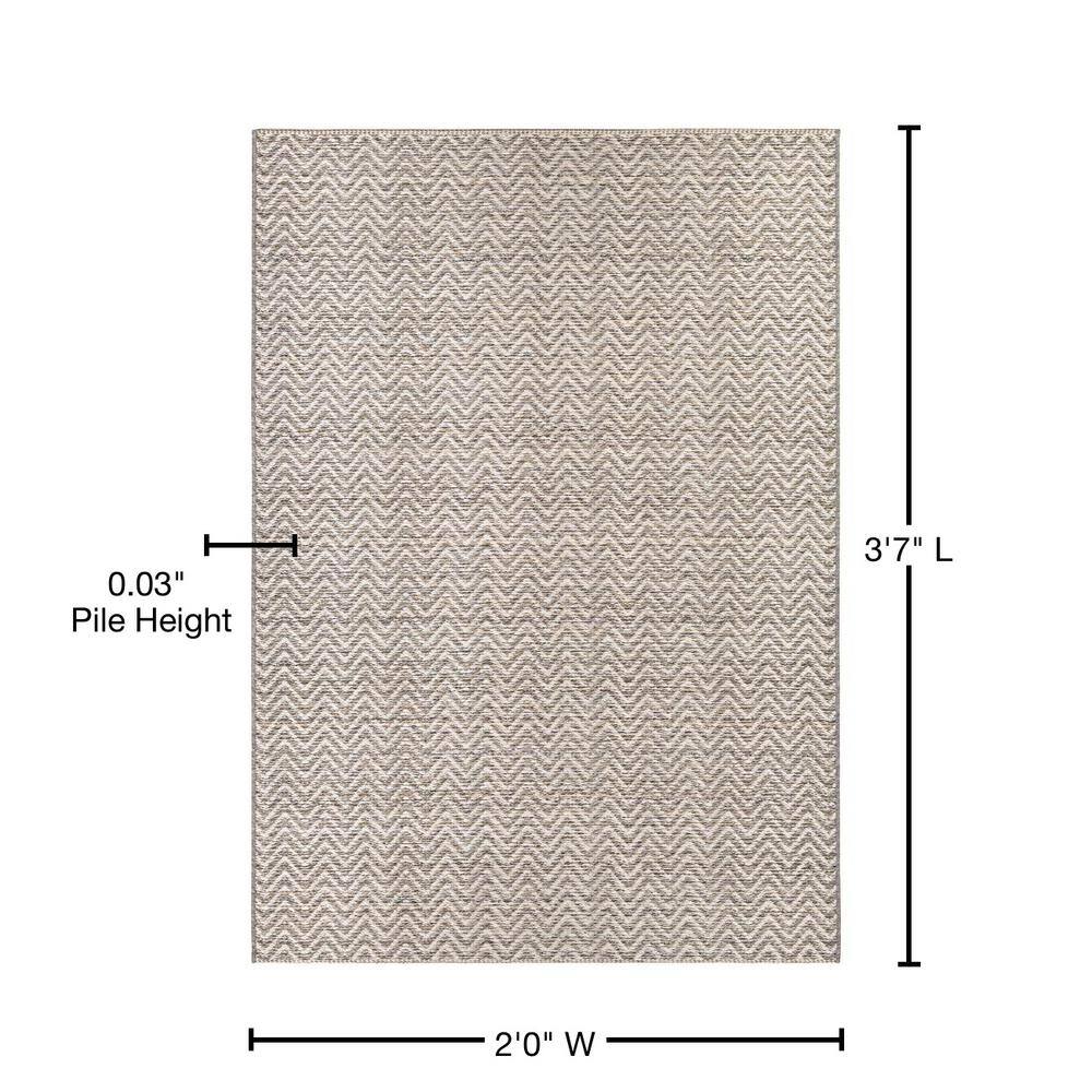 Ivory Elegance Indoor/Outdoor Flat Weave Area Rug, 2' x 3'7"