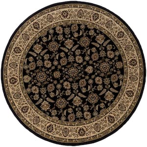 Alyssa Brown/Ivory 6 ft. x 6 ft. Round Classic Border Area Rug