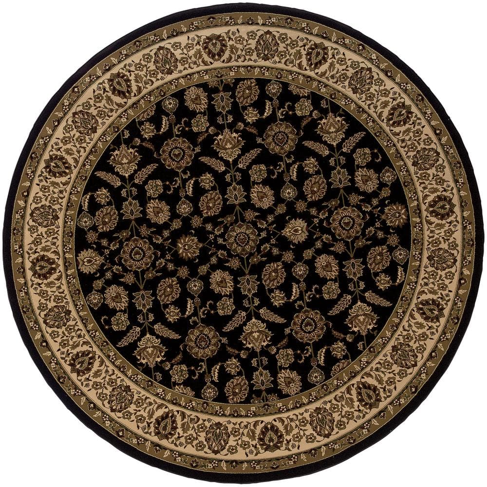 Alyssa Brown/Ivory 8 ft. x 8 ft. Round Classic Border Area Rug price history on PriceWatchPro