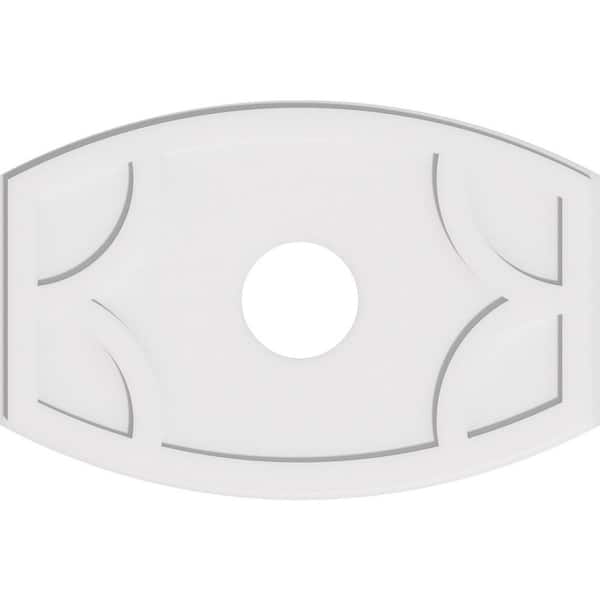 Ekena Millwork 36 in. W x 24 in. H x 7 in. ID x 1 in. P Kailey Architectural Grade PVC Contemporary Ceiling Medallion