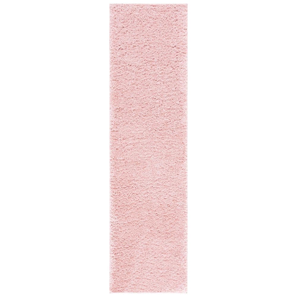 SAFAVIEH Lindsay Shag 2 ft. x 8 ft. Pink Modern Solid Runner Rug ...