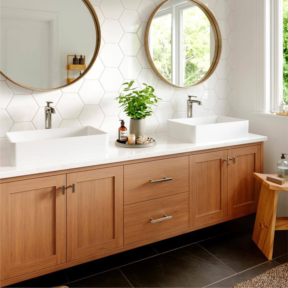 Chrome Single Handle Vessel Bathroom Faucet with Pop-Up Drain