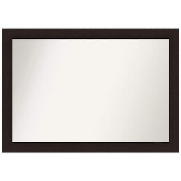 Amanti Art Carlisle Espresso 40 in. W x 28 in. H Non-Beveled Wood Bathroom Wall Mirror in Brown