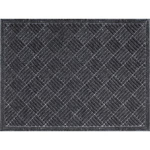 Contours Charcoal 36 in. x 48 in. Recycled Rubber Commercial Floor Mat