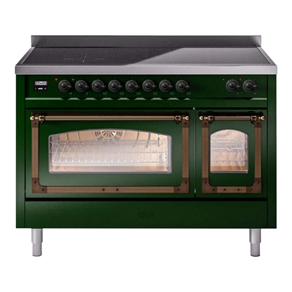 ILVE Nostalgie II Noblesse 48 in. 6 Induction Elements Double Oven ...