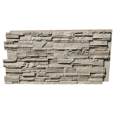 Earth Valley Faux Stone 48-3/4 in. x 24-3/4 in. Faux Stone Siding Panel Finished BiscottiTan Urethane Interlocking Panel