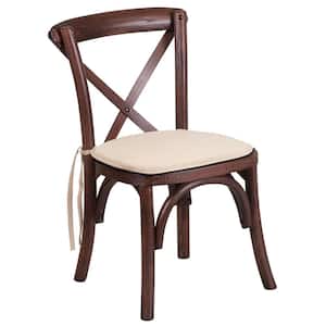Mahogany Brown Wood Accent Chair