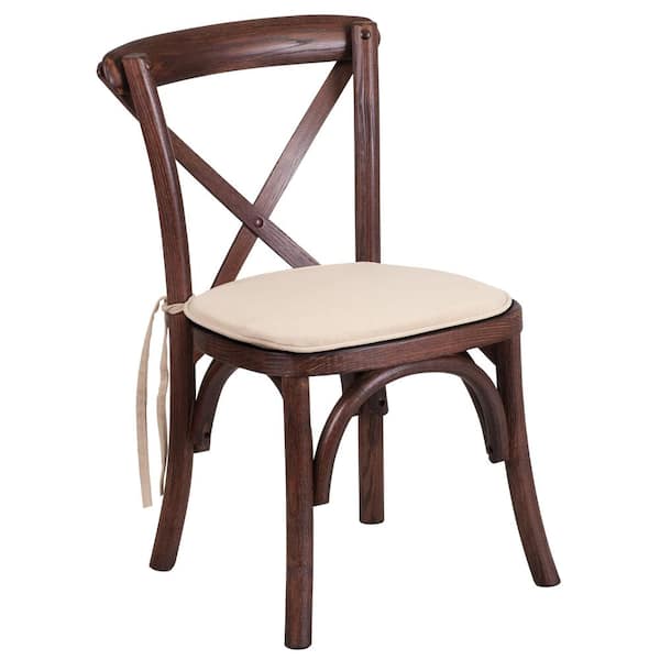 Flash Furniture Mahogany Brown Wood Accent Chair