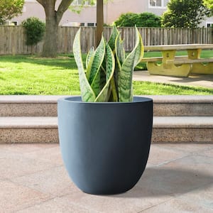 PLANTARA 14 in. D Round Concrete planter with Drainage Hole, Outdoor Flower  pot, Modern Planter pot for Garden PA050B-8021-2 - The Home Depot