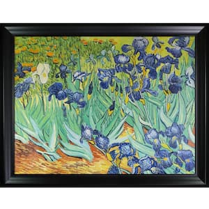 Irises by Vincent Van Gogh Black Matte Framed Abstract Oil Painting Art Print 35 in. x 45 in.