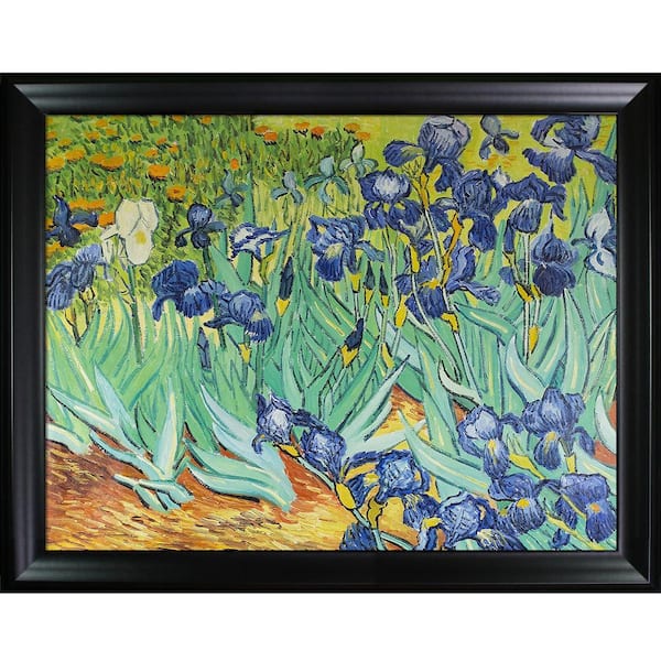 LA PASTICHE Irises by Vincent Van Gogh Black Matte Framed Abstract Oil ...