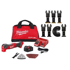 M18 FUEL 18-Volt Lithium-Ion Cordless Brushless Oscillating Multi-Tool w (1) 5.0 Ah Battery, Charger, Bag & OMT Blade Kt