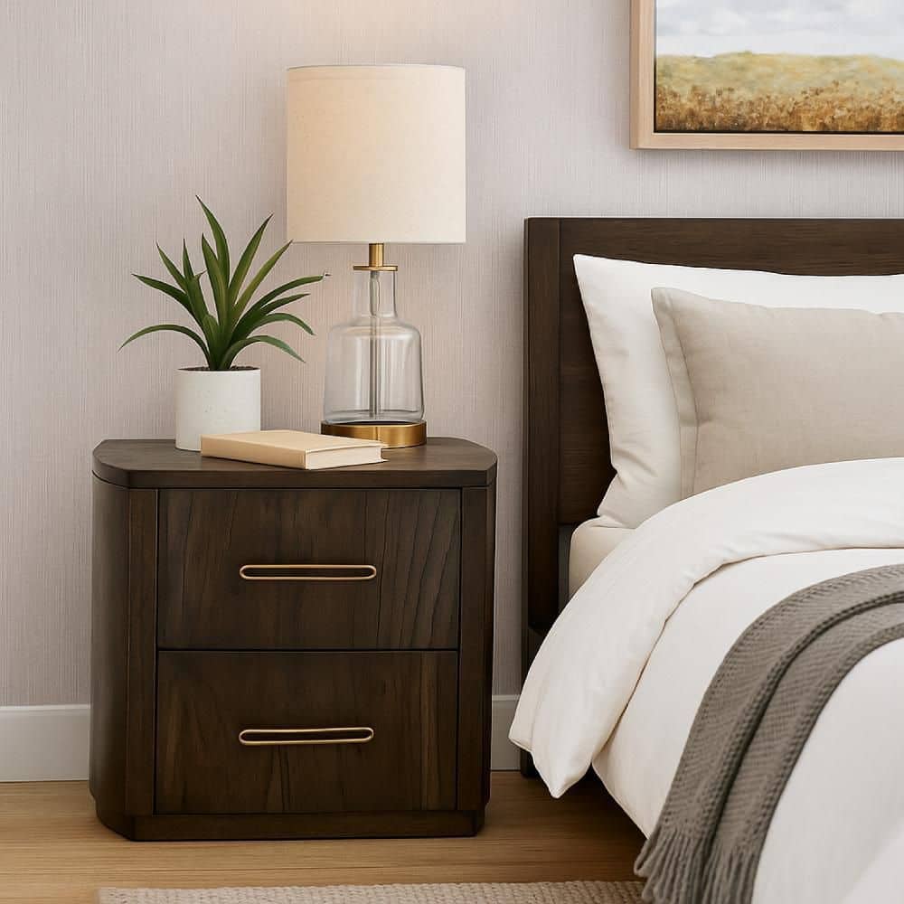 Eray Black and Bronze 2-Drawer 19.75 in. W Nightstand price history on PriceWatchPro