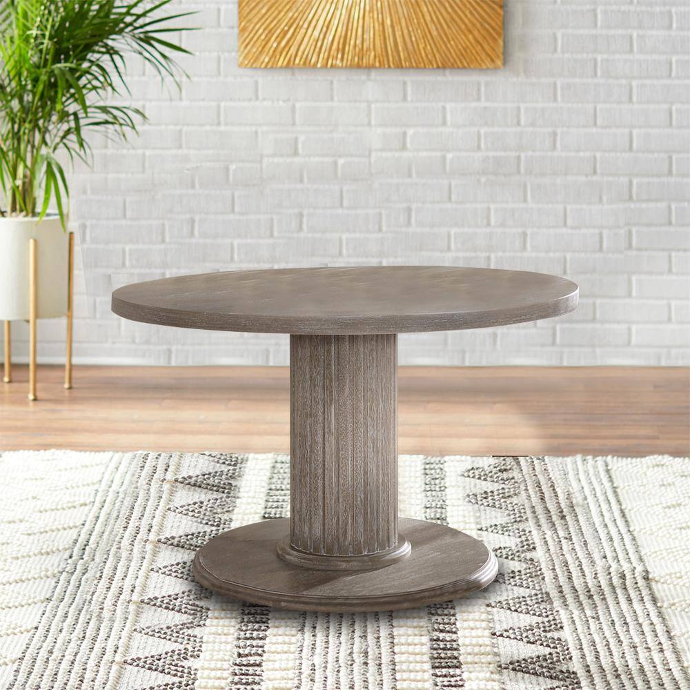 Round Reclaimed Wood Transitional Counter Height Dining Table