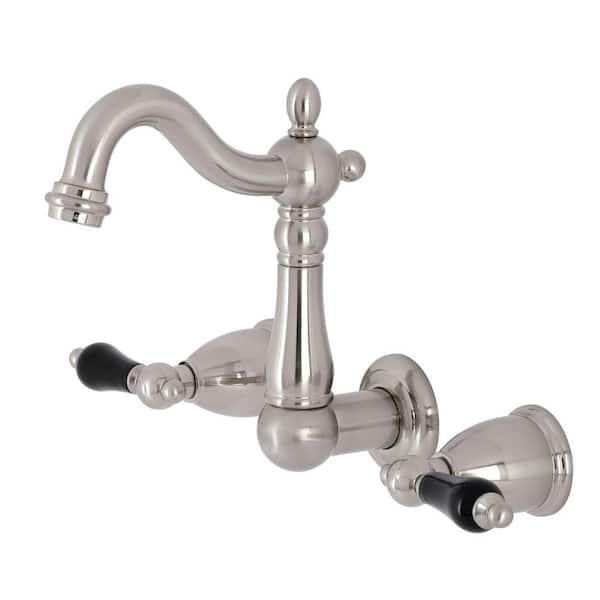 Kingston Brass Duchess 2-Handle Wall Mount Bathroom Faucet in Brushed Nickel