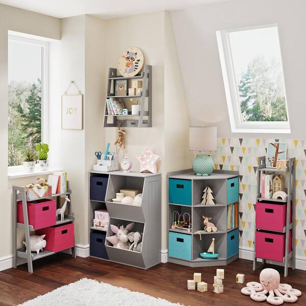 RiverRidge Kids 6-Cubby 3-Shelf Corner Cabinet 