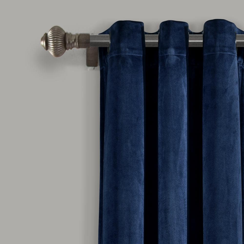 Navy Velvet Blackout Grommet Window Curtain Panels