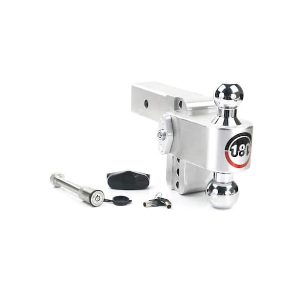 Weigh Safe 180 Hitch - 4" Adjustable Trailer Hitch for 2.5" Receiver w/ Chrome Plated Balls & 2 pc Keyed Alike Lock Set