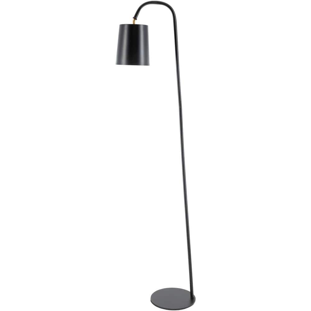 Saige 65 in. Black Indoor Floor Lamp with Black Barrel Shaped Shade price history on PriceWatchPro