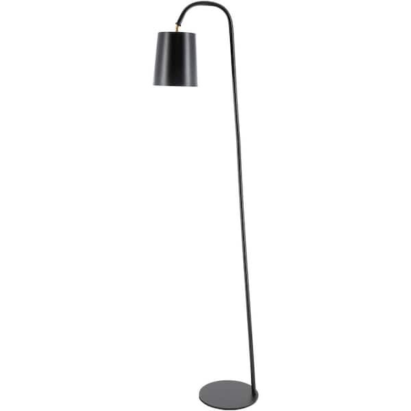 Artistic Weavers Saige 65 in. Black Indoor Floor Lamp with Black Barrel Shaped Shade