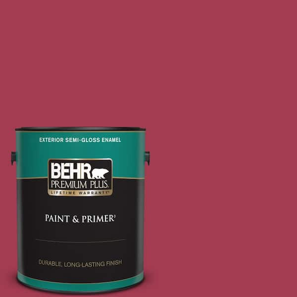 BEHR PREMIUM PLUS 1 gal. #S-G-120 Strawberry Daiquiri Semi-Gloss Enamel Exterior Paint & Primer