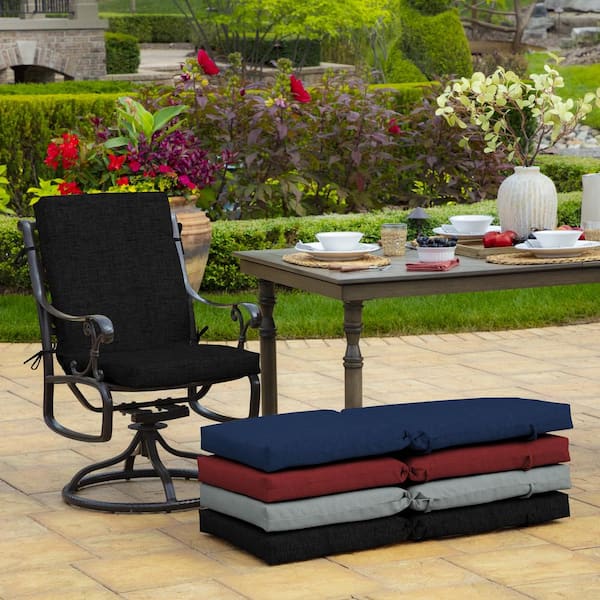 Arden Selections Texture 2-pack Outdoor Deep Seat Cushion Set, Black